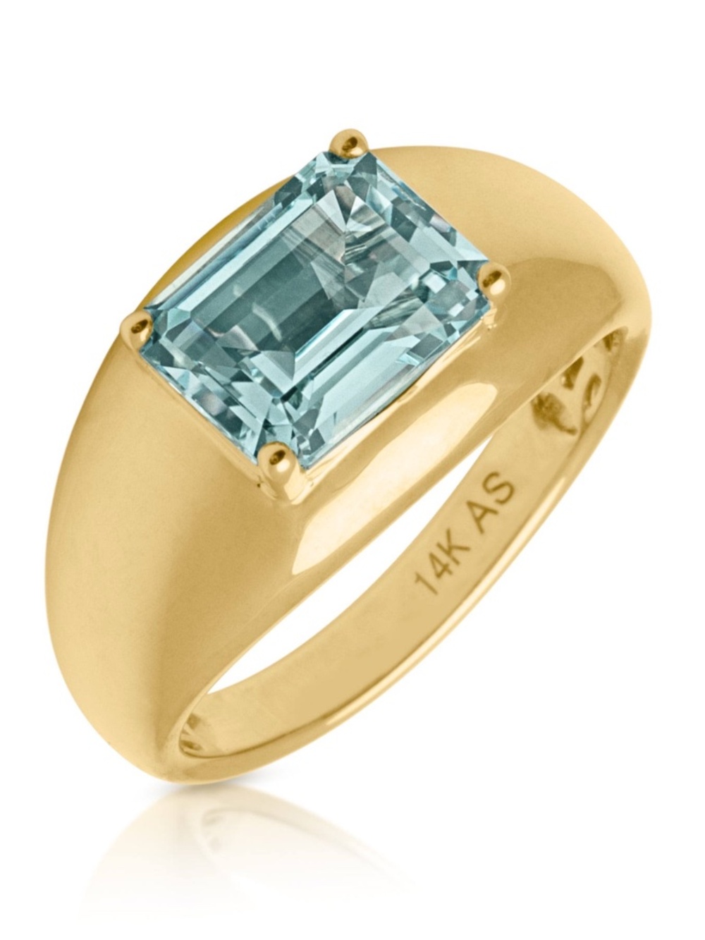 Anne Sisteron Beverly Hills 14K  Gold Blue Topaz Spritz Aperitif Ring Sz. 8